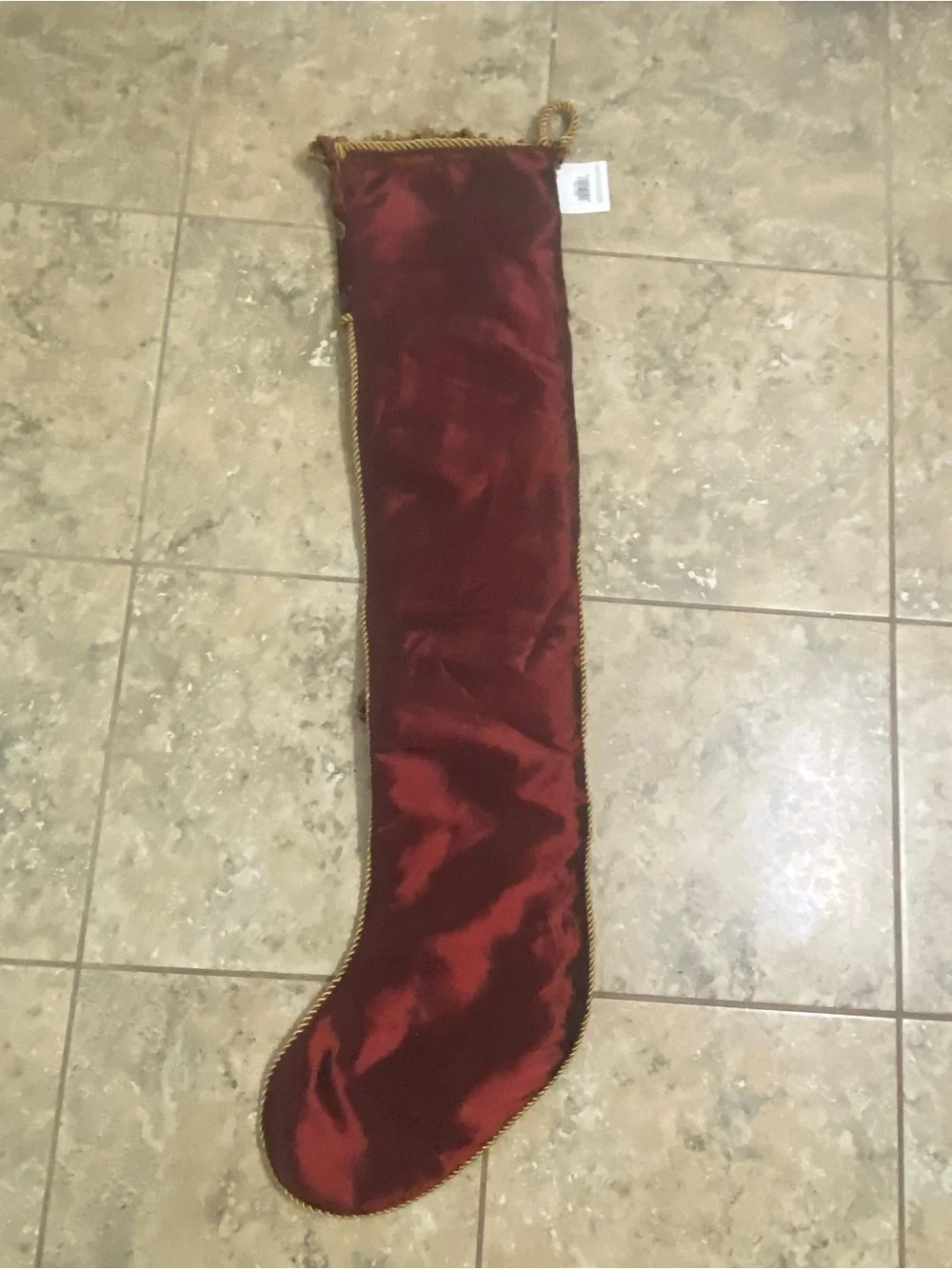 Vintage C&F Enterprise 36”H Victorian Christmas 4 Pocket Velvet Stocking New